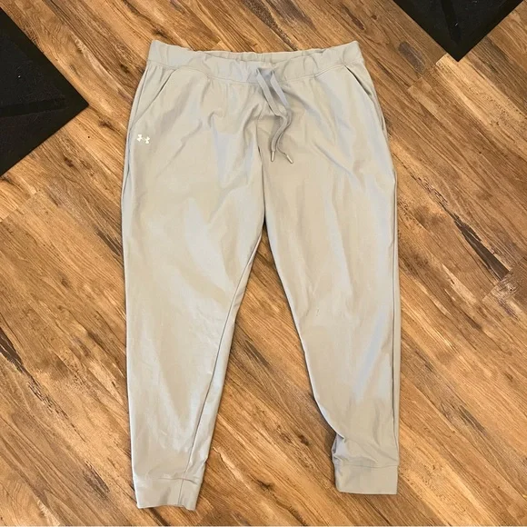 Womens under armour UA heat gear performance jogger sweat pants sz XL gray - Picture 2 of 6